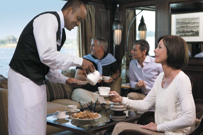 Enjoy your favorite beverage and experience attentive service during your voyage through Egypt aboard Uniworld's River Tosca.