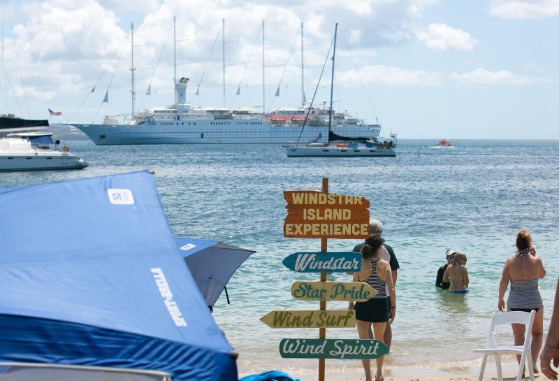The Windstar Island Experience gives guests a beach barbecue and choice of water activities.