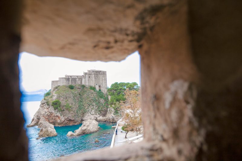 A view of the fortress from a watchtower along the top of Old Dubrovnik's perimeter.