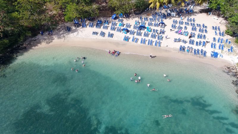 The semi-secluded cove on Pigeon Island, St. Lucia, where Windstar set up a beach barbecue.