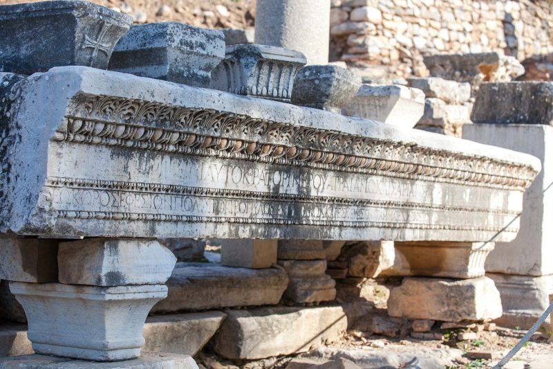 An ancient inscription at Ephesus, Turkey. 