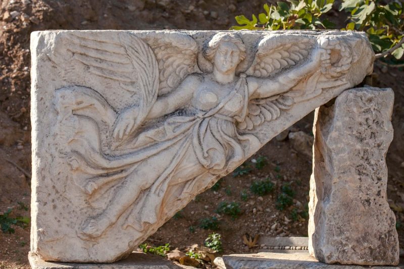 Stone carving of an angel at Ephesus, Turkey. 