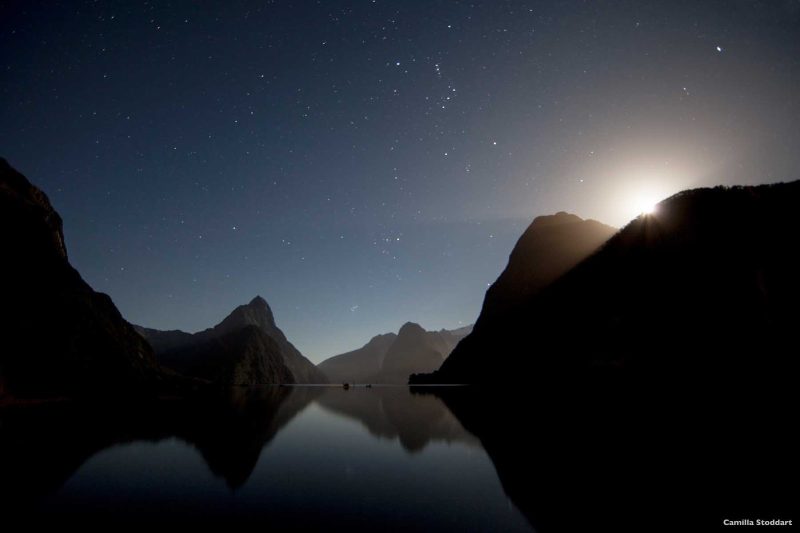 As the moon sets behind the towering peaks of Milford Sound, it’s easy to see why the Te Wahipounamu World Heritage Area is known as the land that time forgot. During the day you can cruise along the sound, get close to towering waterfalls, wave to playful seals and marvel at the rainforest that clings to the cliffs. Pre- or post-cruise is your best option here.