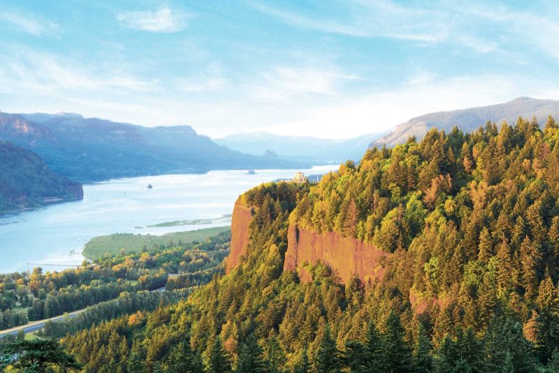 Join American Cruise Lines' Puget Sound Fall Foliage tour and take in Crown Point, the 730-foot-high bluff in Oregon rising from the Columbia River. 