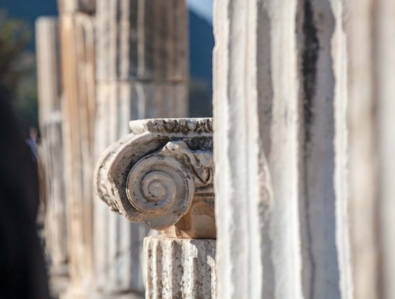 Remants of an ionic column at Ephesus, Turkey. 