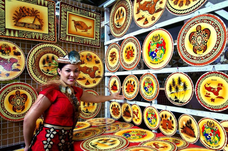 Wander the shops in Tonga to find mementos of your cruise.