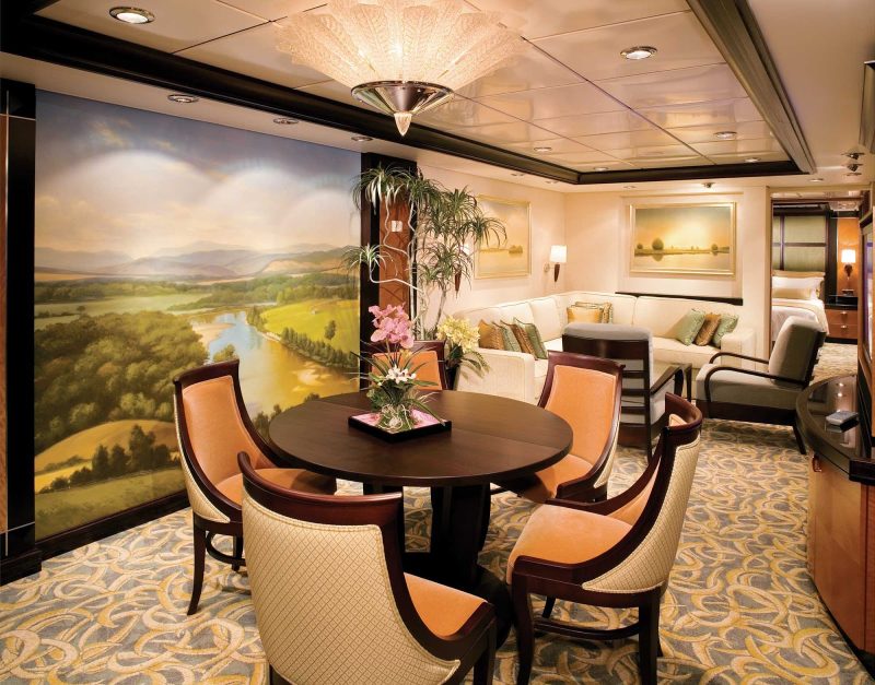 Freedom of the Seas' Presidential Family Suites have enough space for the whole family: four bedrooms, four bathrooms, a private balcony and a living area with a sofa bed.
