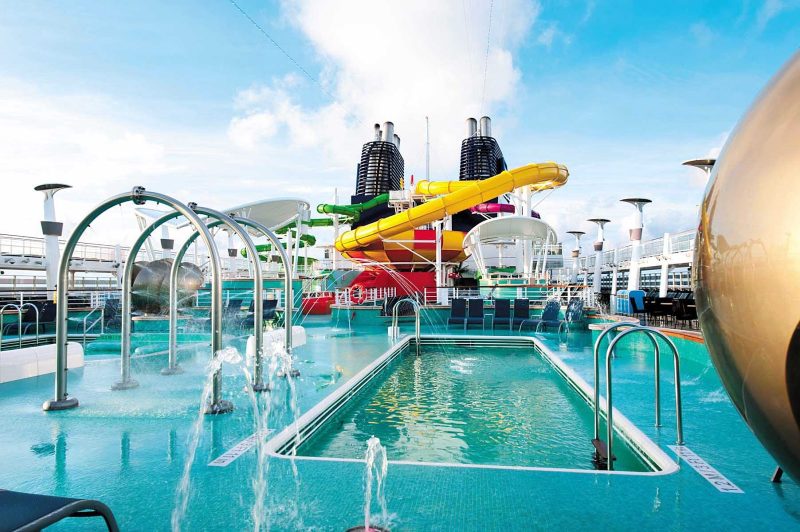 For guests who wants to thrill as much as chill on a cruise ship, Norwegian Epic boasts three waterslides.