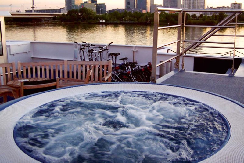 Take a dip in the whirlpool on AmaDagio for cruises from Paris to Provence to Spain.