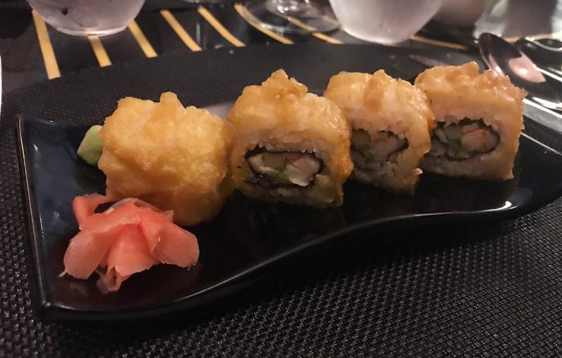 A sushi dish served during dinner at Sutra, the Asian restaurant at Temptation Cancun Resort.