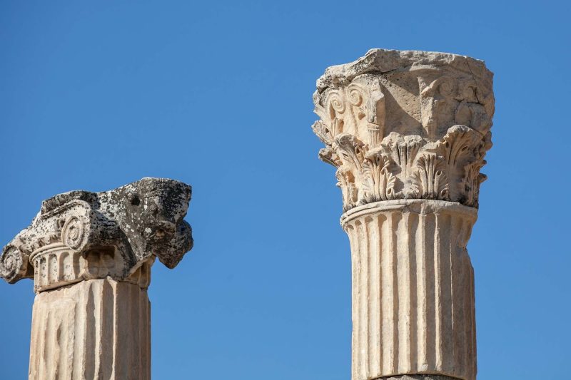 Remnants of columns at Ephesus, Turkey.