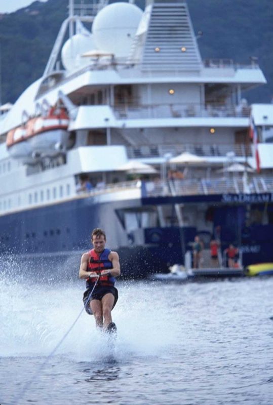 Waterskiing is just one of the many activities when the waterdeck comes down on a SeaDream cruise.