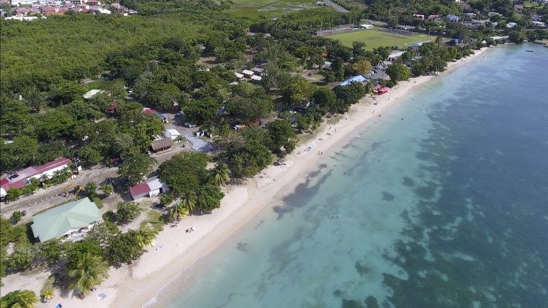 Drone footage of the beach in Le Marin, Martinique, taken during a sailing on Silver Spirit.