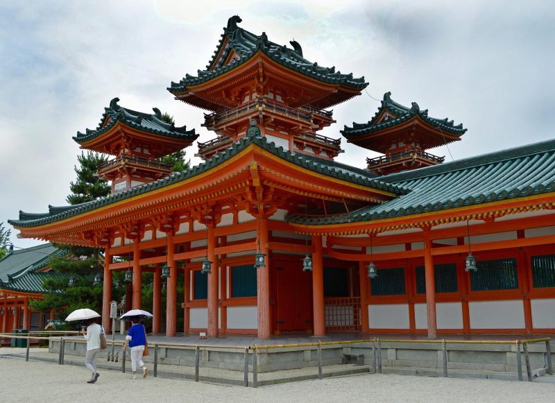 Closeup of the Itsukushima Shrine on Miyajima Island, Japan.