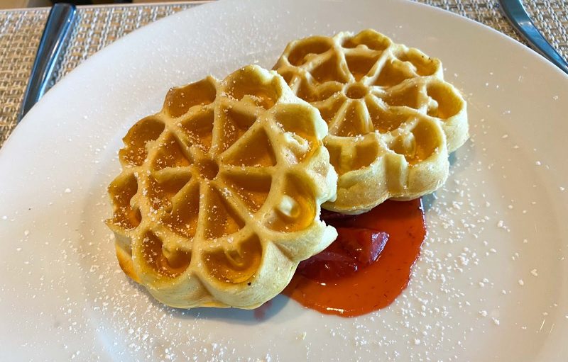 Try the waffles during breakfast at Luminae on Celebrity Equinox.