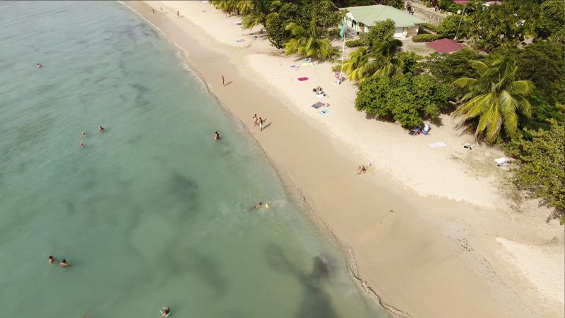 Drone footage of the beach in Le Marin, Martinique, taken during a sailing on Silver Spirit.