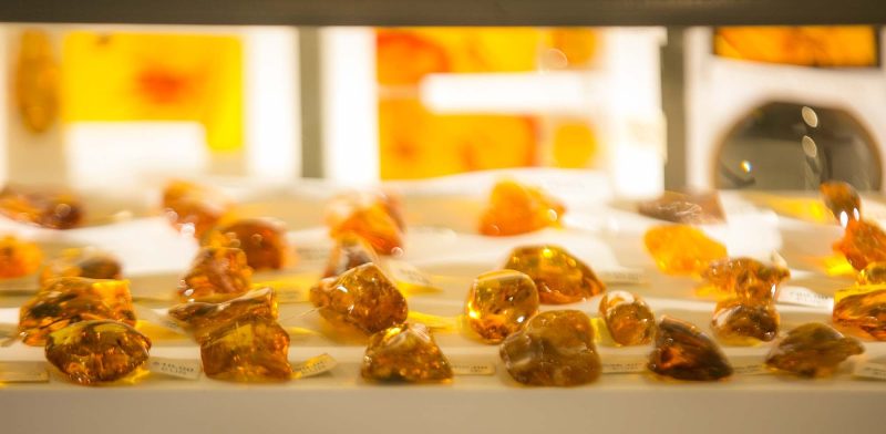 Amber in a shop display at Symphony of Amber in Old Tallinn.