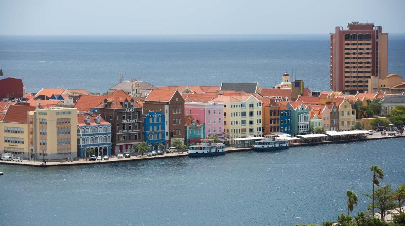 The colorful waterfront of Willemstad, Curacao.
