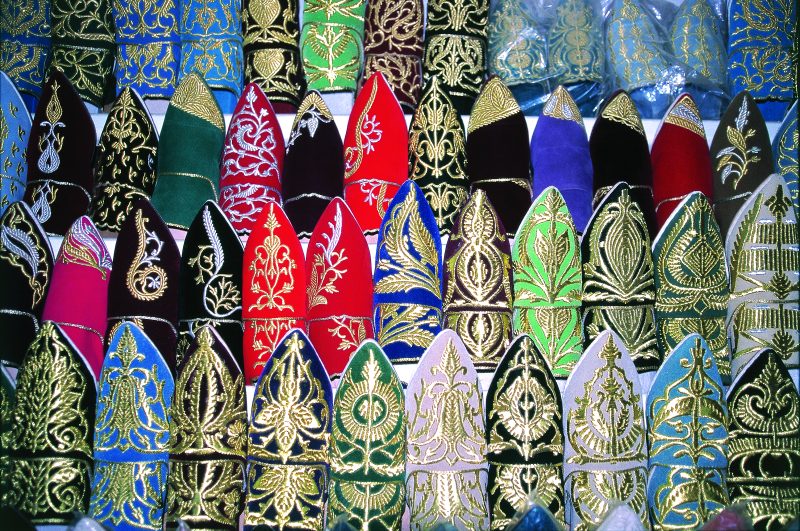Brightly colored gifts for sale in Morocco's markets