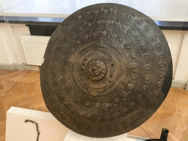 Warrior shield from northern Italy that dates to the 8th to 9th century B.C. at the Altes Museum in Berlin.