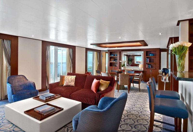A look at the spacious, well designed Wintergarden Suite on Seabourn Encore. 