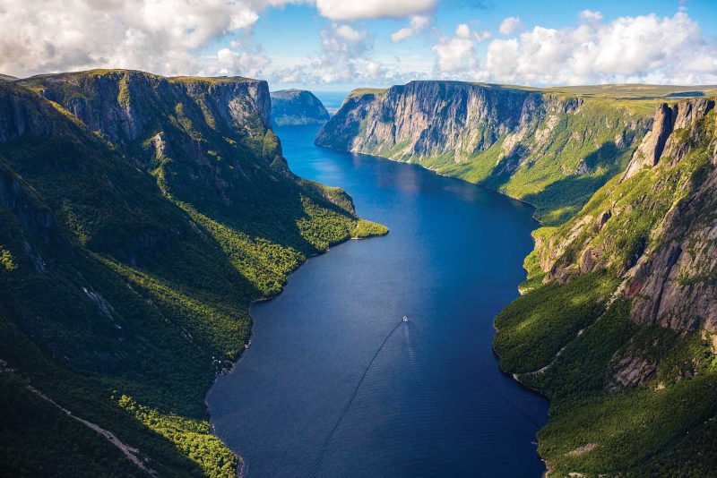 Hauntingly beautiful Western Brook Pond Gorge in western Newfoundland.