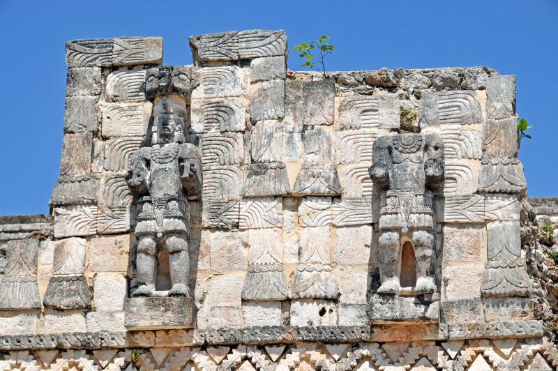 These statues are among the Mayan ruins at Chichén Itzá, which thrived from around 600 A.D. to the 1200s.