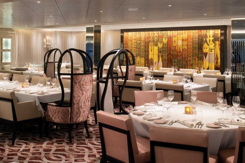 Treat yourself to contemporary French cuisine at the fine dining venue Normandie Restaurant on Celebrity Edge.