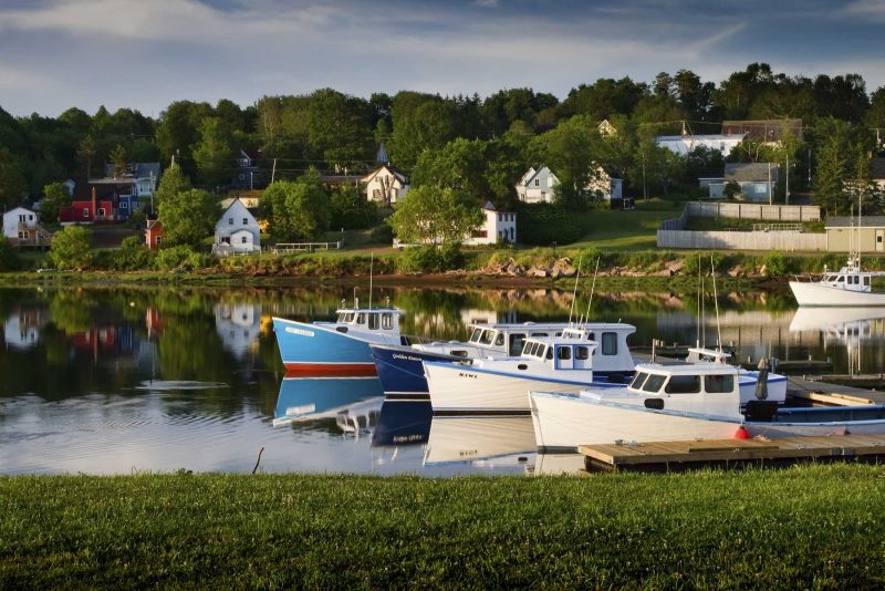 The Montague River marina in eastern Prince Edward Island, Canada.