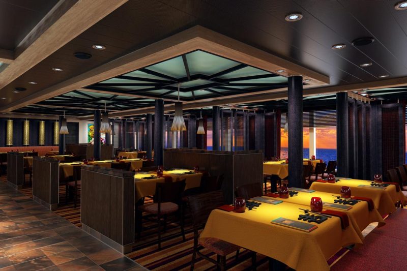 Head to JiJi Asian Kitchen on Carnival Horizon for bold Asian cuisine.