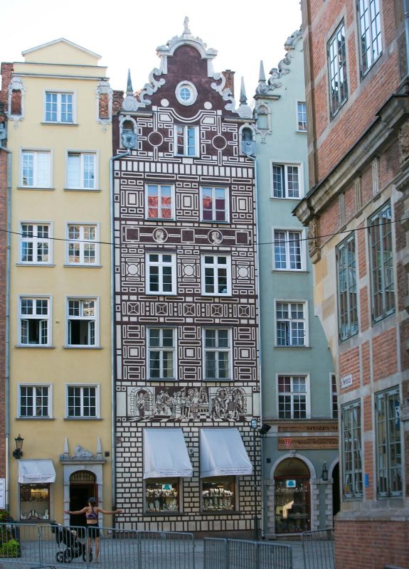 Historic tenement house in Old Gdansk, Poland.