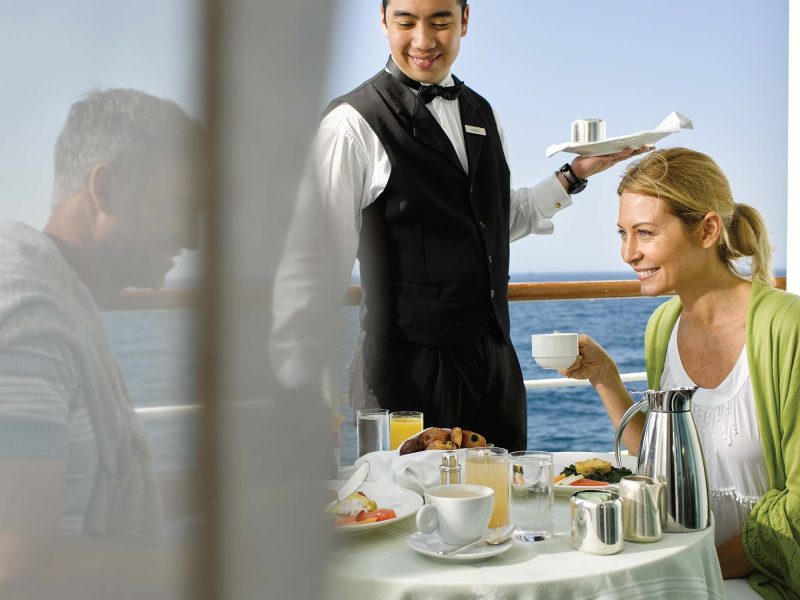 Enjoy breakfast served on the private veranda of your Silversea sailing.