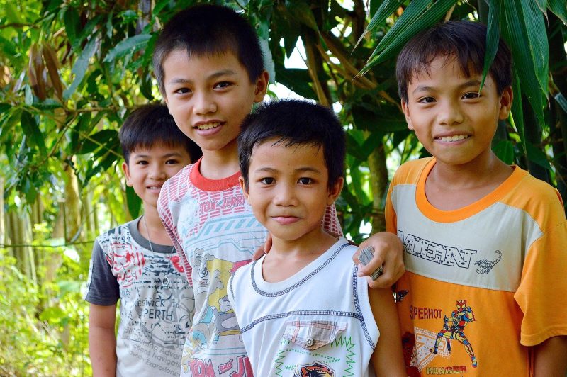 Children encountered in a local village in Vietnam. Children in particular wanted to practice their English.  