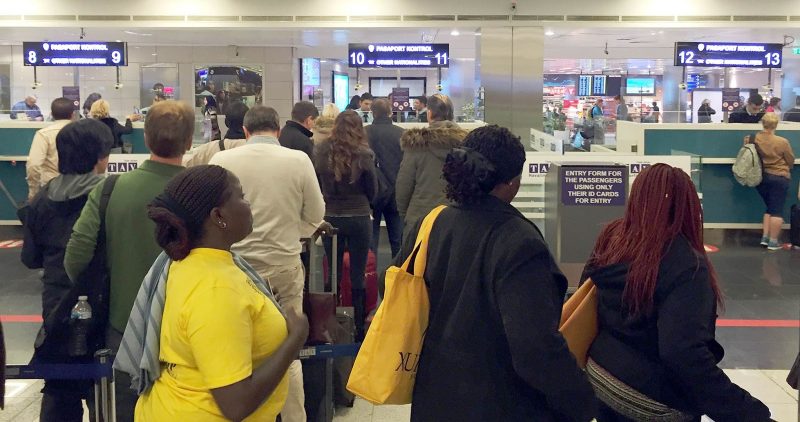 Passport Control in Istanbul, Turkey.