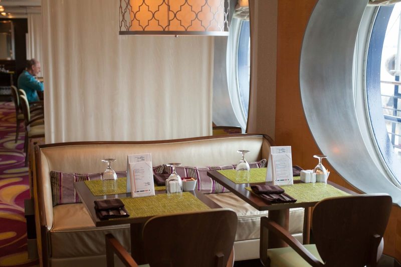 A table setting at Bistro on Five aboard Celebrity Infinity.