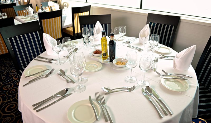 Avalon Panorama's dining room serves four-course dinners with a choice of appetizers, soups, salads and entrées.