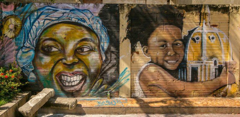 A wall mural in Old Cartagena, Colombia.