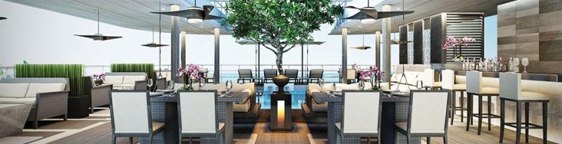 Al fresco dining and refreshments on the deck of Scenic Aura.