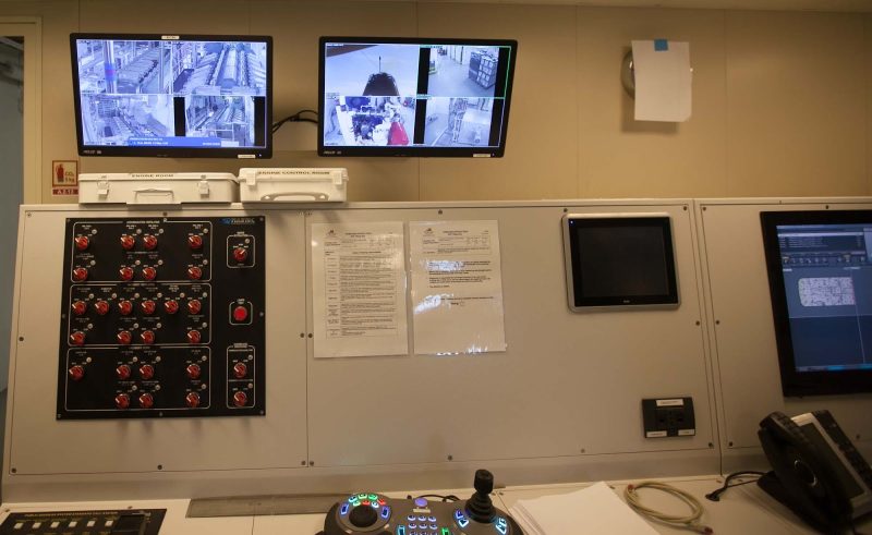 Monitors inside the Engine Room on Viking Star.