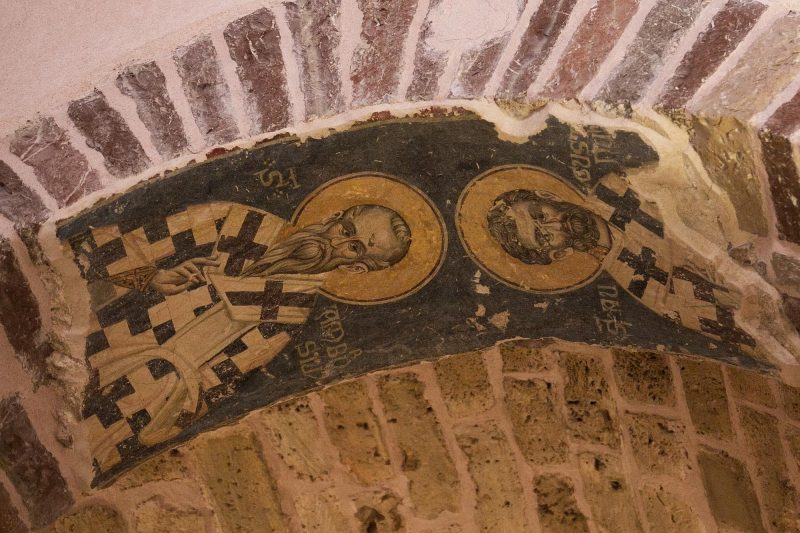 A church fresco dating to the 1300s AD seen in Kotor Cathedral in Kotor, Montenegro.