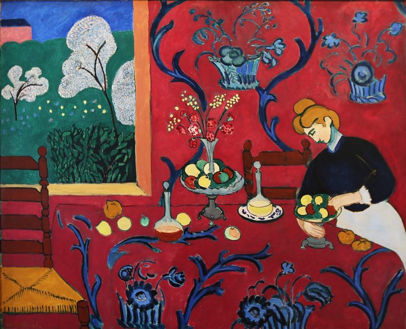 Henri Matisse, “The Red Room (Harmony in Red),” 1908, oil on canvas, at the Hermitage at St. Petersburg, Russia.