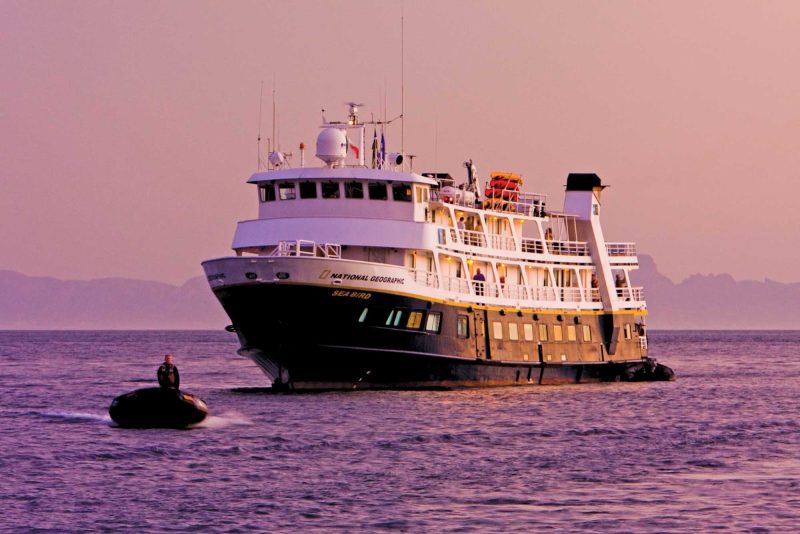National Geographic Sea Bird cruises through the Sea of Cortez during a Lindblad-National Geographic Expedition.