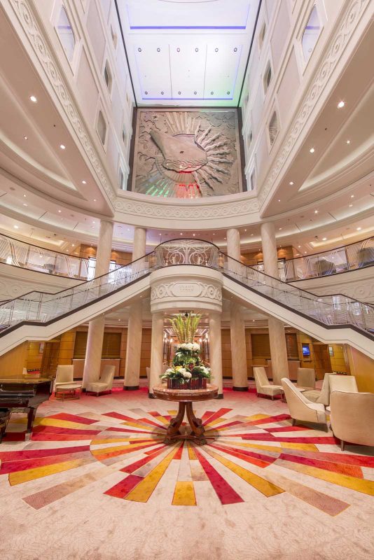 The atrium on Queen Mary 2.