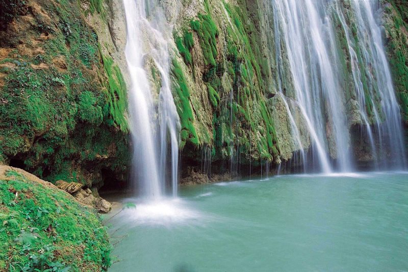 A secluded waterfall in the Dominican Republic.