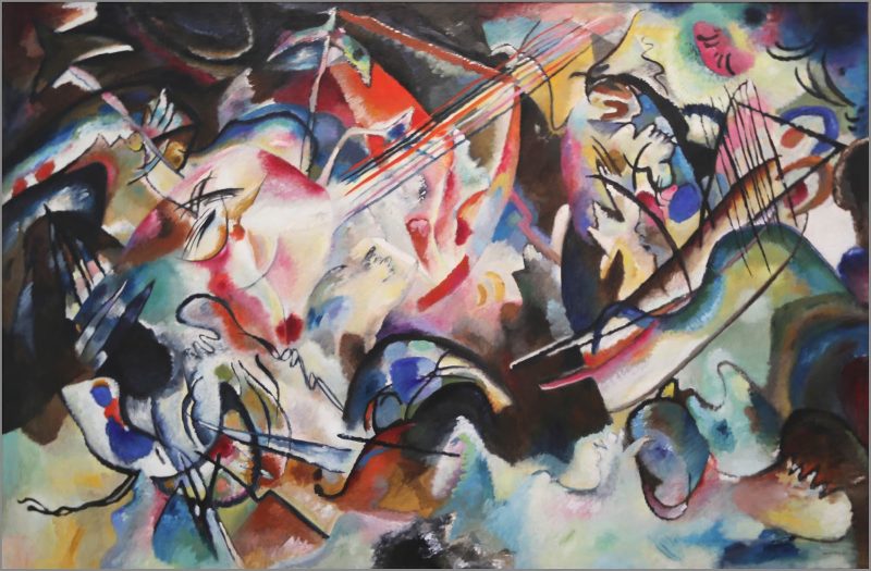 Wassily Kandinsky, “Composition VI,” 1913, oil on canvas. The Russian painter is credited with painting the first modern abstract works.