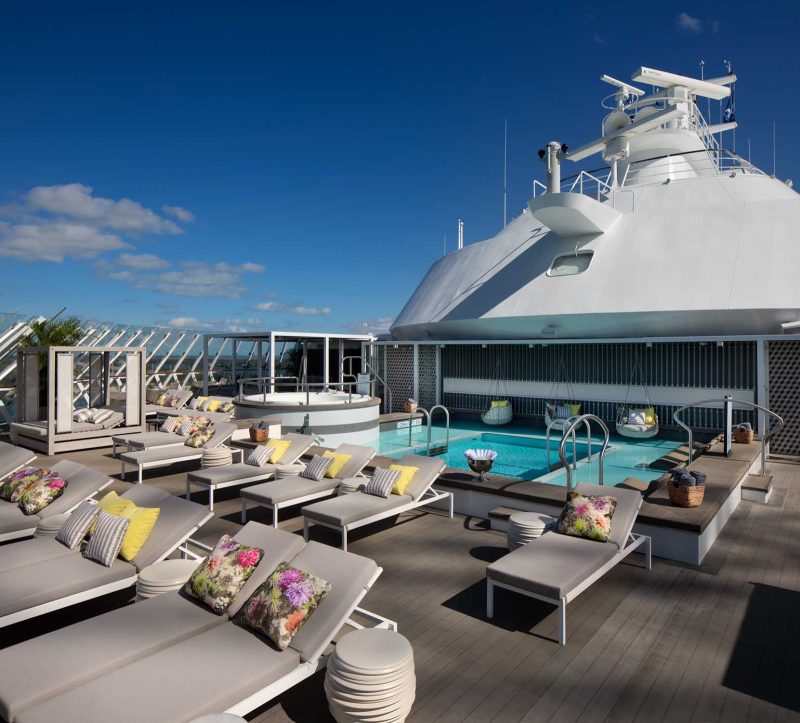 At the Retreat on Celebrity Edge, you’ll find a blissful oasis with a private pool, sun deck, butler service and an exclusive restaurant. 