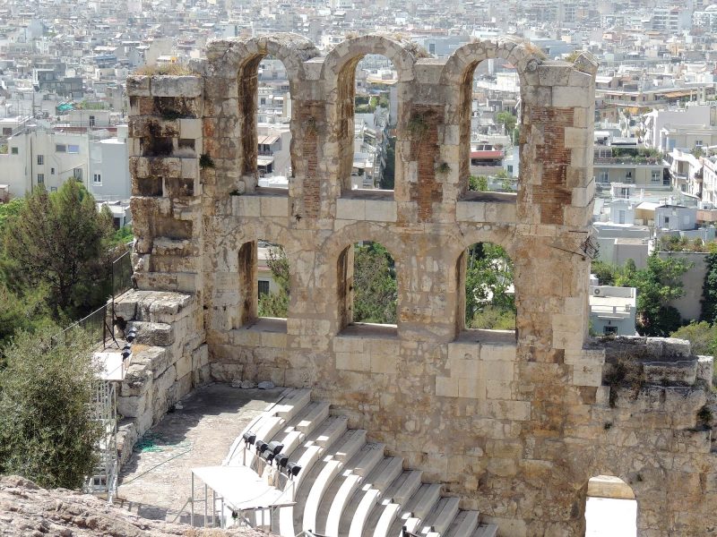 A view of the iconic Acropolis in Athens, Greece.