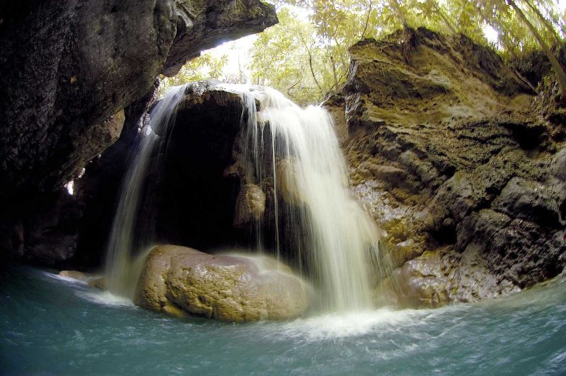 Somerset Falls, tucked between Hope Bay and Port Antonio, Jamaica.