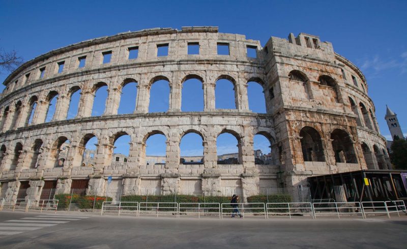 The ancient amphitheater at Pula, Croatia.