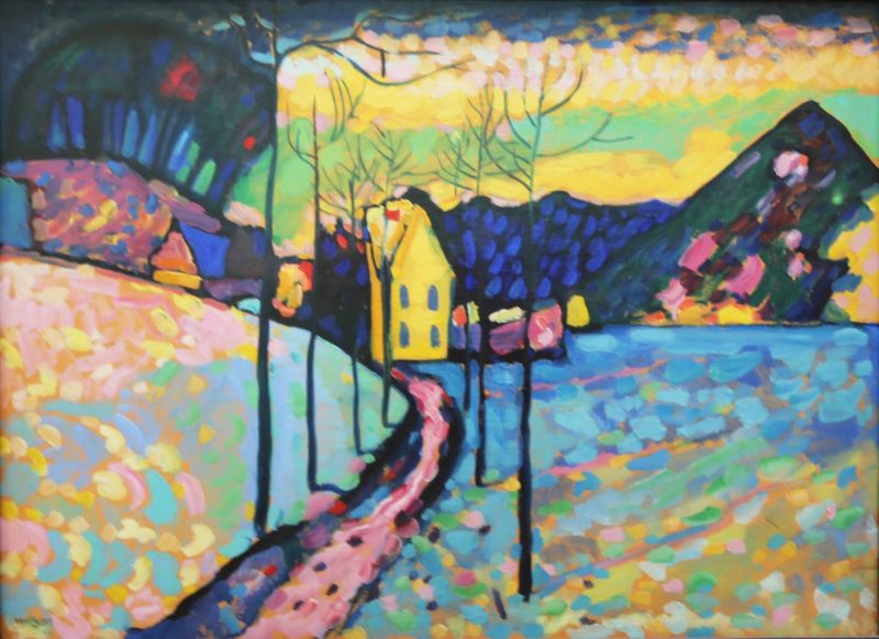 Wassily Kandinsky, “Winter Landscape,” 1909, oil on cardboard, at the Hermitage at St. Petersburg, Russia.